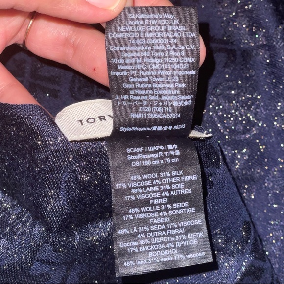 Signature tory burch long scarf LUREX TRAVELER OBLONG - Picture 5 of 9